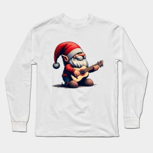 Gnomo navideño con guitarra 1 Long Sleeve T-Shirt